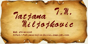 Tatjana Miljojković vizit kartica
